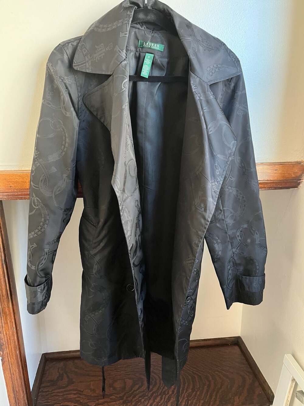 Lauren Ralph Lauren Horseshoe Bit Jacquard Print Trench Coat